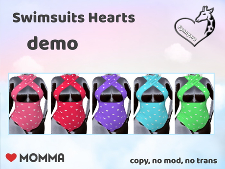 Second Life Marketplace - demo swimsuits momma hearts